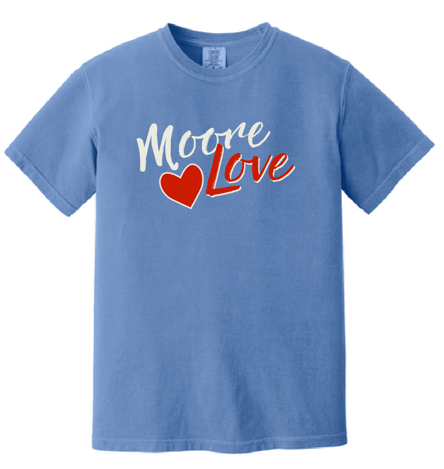 HWJH Moore Love "Script" Design Comfort Colors S/S T-shirt (flo blue)