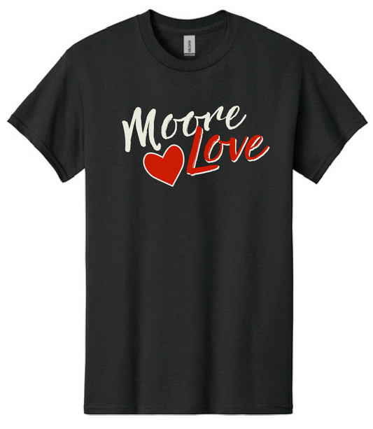 HWJH Moore Love "Script" Design Gildan S/S T-shirt (black)
