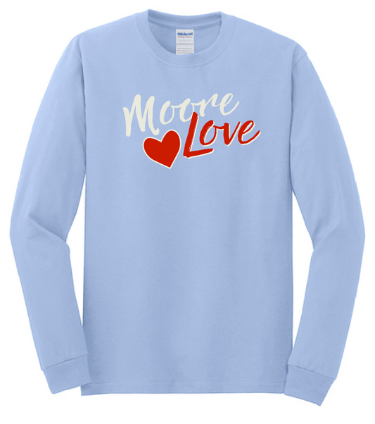 HWJH Moore Love "Script" Design Gildan L/S T-shirt (carolina blue)