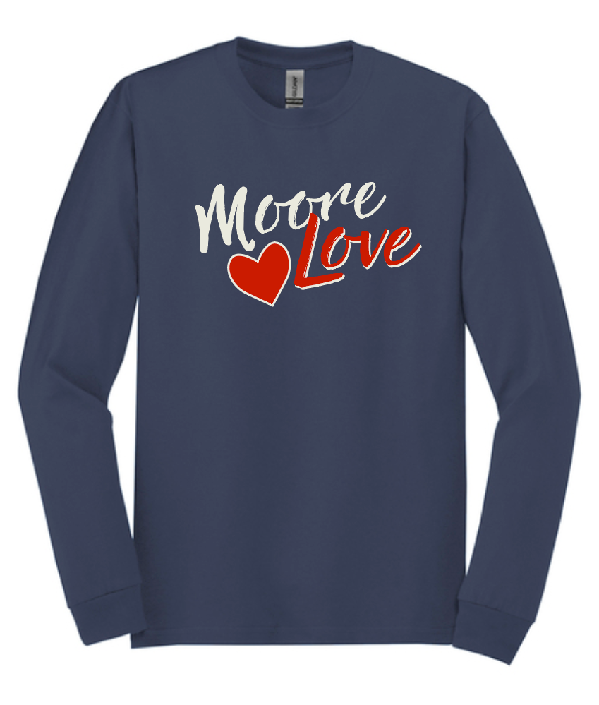 HWJH Moore Love "Script" Design Gildan L/S T-shirt (navy)