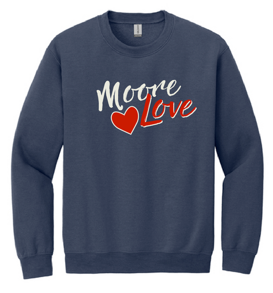 HWJH Moore Love "Script" Design Crewneck Sweatshirt (navy)