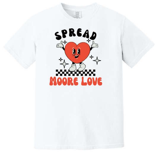 HWJH Moore Love "Happy Heart Cartoon" Design Comfort Colors S/S T-shirt (white)
