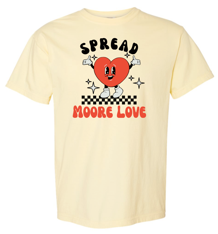 HWJH Moore Love "Happy Heart Cartoon" Design Comfort Colors S/S T-shirt (butter)