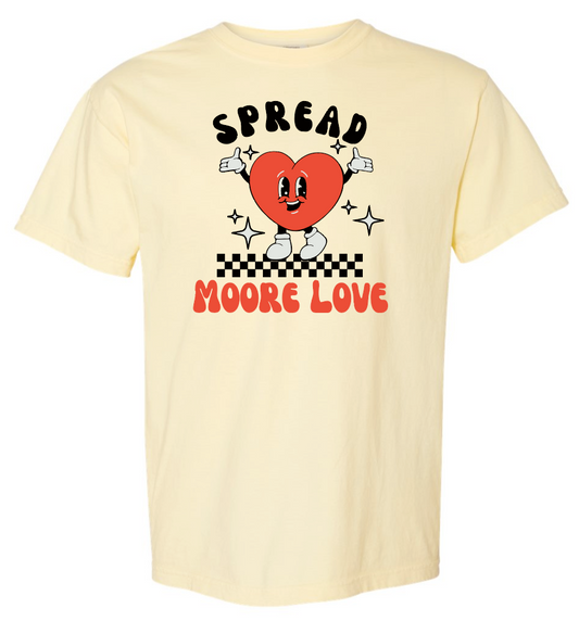 HWJH Moore Love "Happy Heart Cartoon" Design Comfort Colors S/S T-shirt (butter)