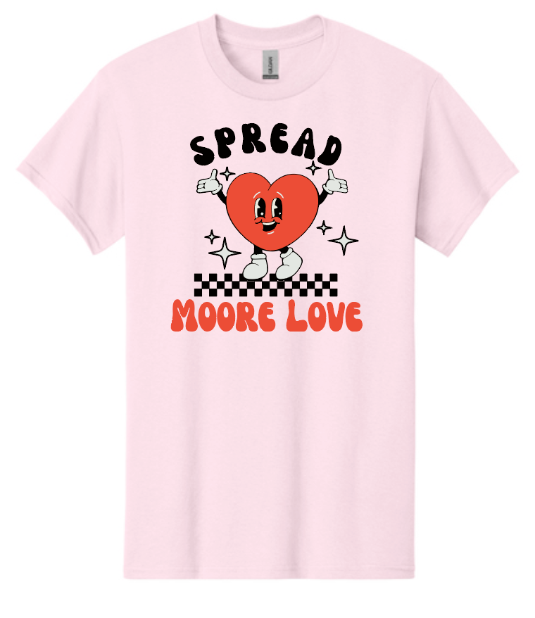HWJH Moore Love "Happy Heart Cartoon" Design Gildan S/S T-shirt (pink)