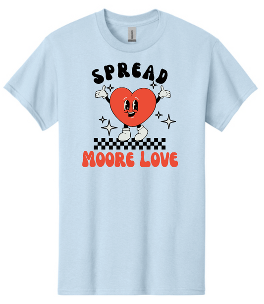 HWJH Moore Love "Happy Heart Cartoon" Design Gildan S/S T-shirt (lt blue)