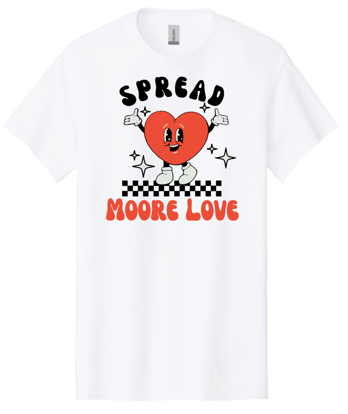 HWJH Moore Love "Happy Heart Cartoon" Design Gildan S/S T-shirt (white)