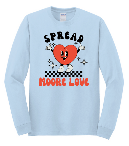 HWJH Moore Love "Happy Heart Cartoon" Design Gildan L/S T-shirt (blue)