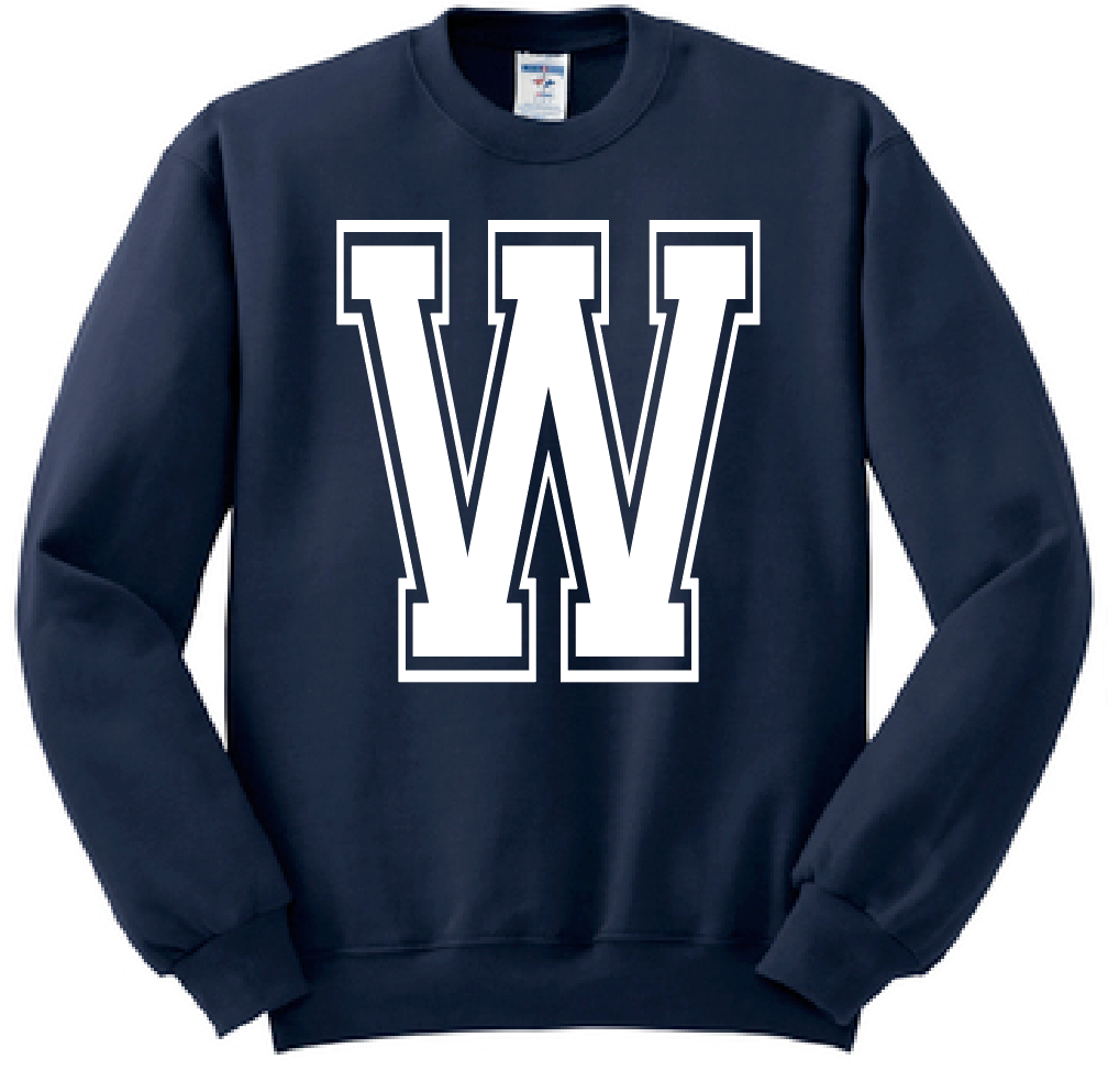 Whittier "Big W" Design Crewneck Sweatshirt