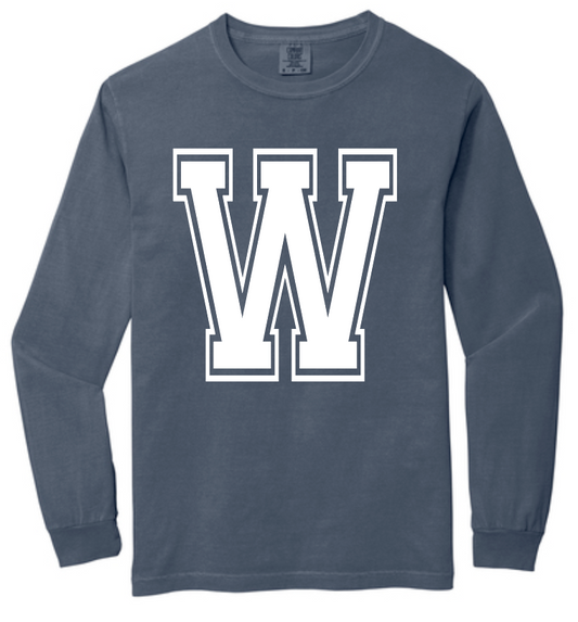 Whittier "Big W" Design Comfort Colors L/S T-shirt