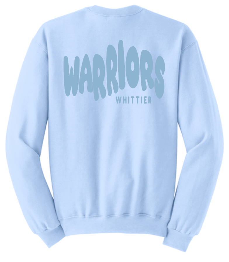 Whittier "Bubble Letters" Design Crewneck Sweatshirt (puff print)