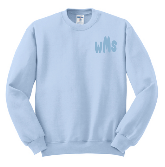 Whittier "Bubble Letters" Design Crewneck Sweatshirt (puff print)