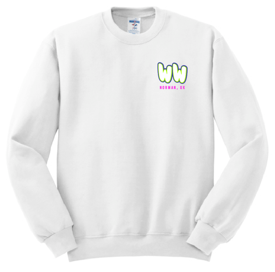 Whittier "Puff Neon" Design Crewneck Sweatshirt (puff print)