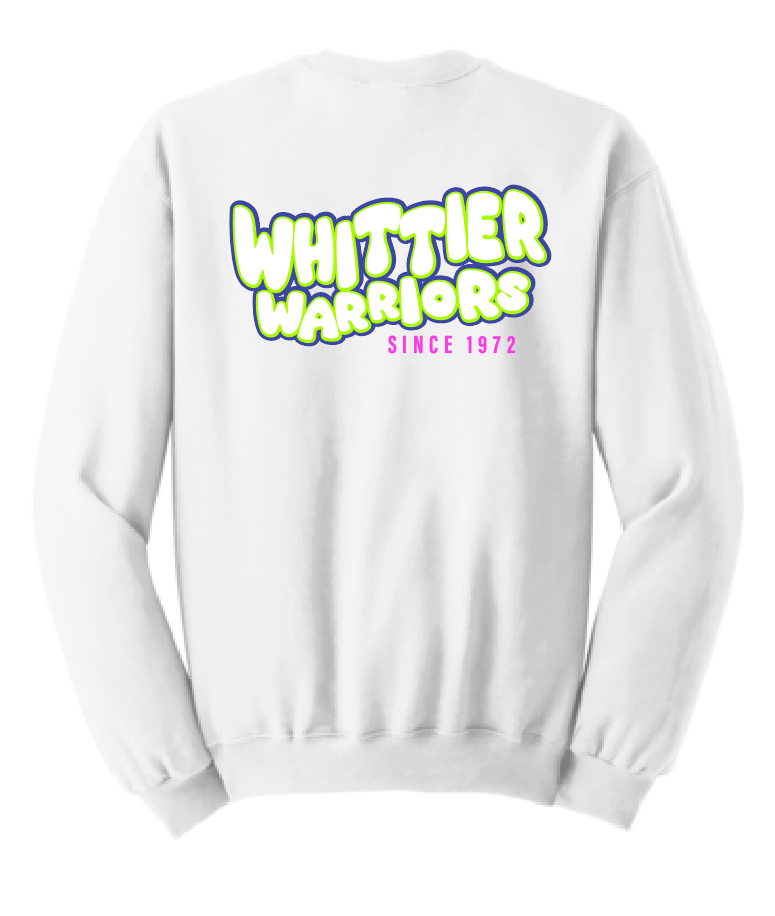 Whittier "Puff Neon" Design Crewneck Sweatshirt (puff print)