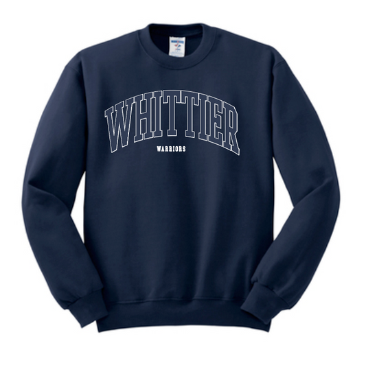 Whittier "Simple Arch" Design Crewneck Sweatshirt (navy)