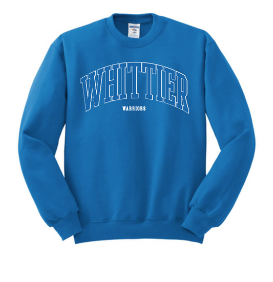 Whittier "Simple Arch" Design Crewneck Sweatshirt (royal)