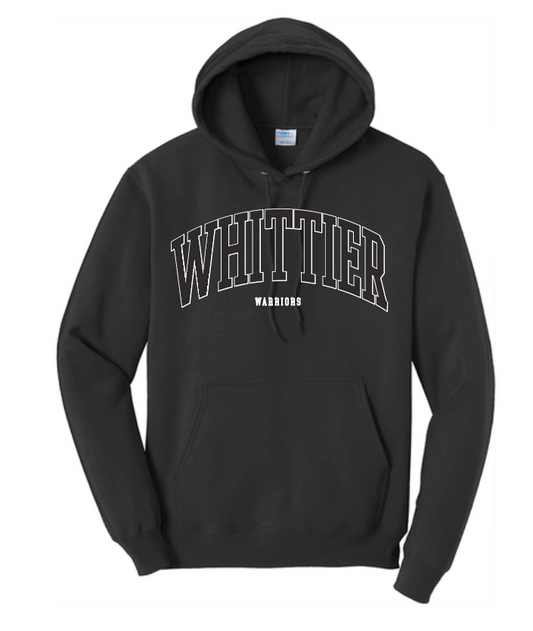 Whittier "Simple Arch" Design Hooded Sweatshirt (black)
