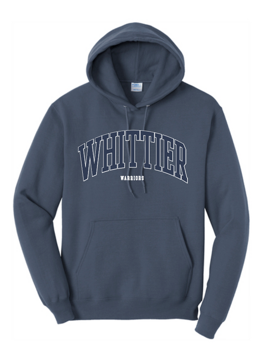 Whittier "Simple Arch" Design Hooded Sweatshirt (navy)