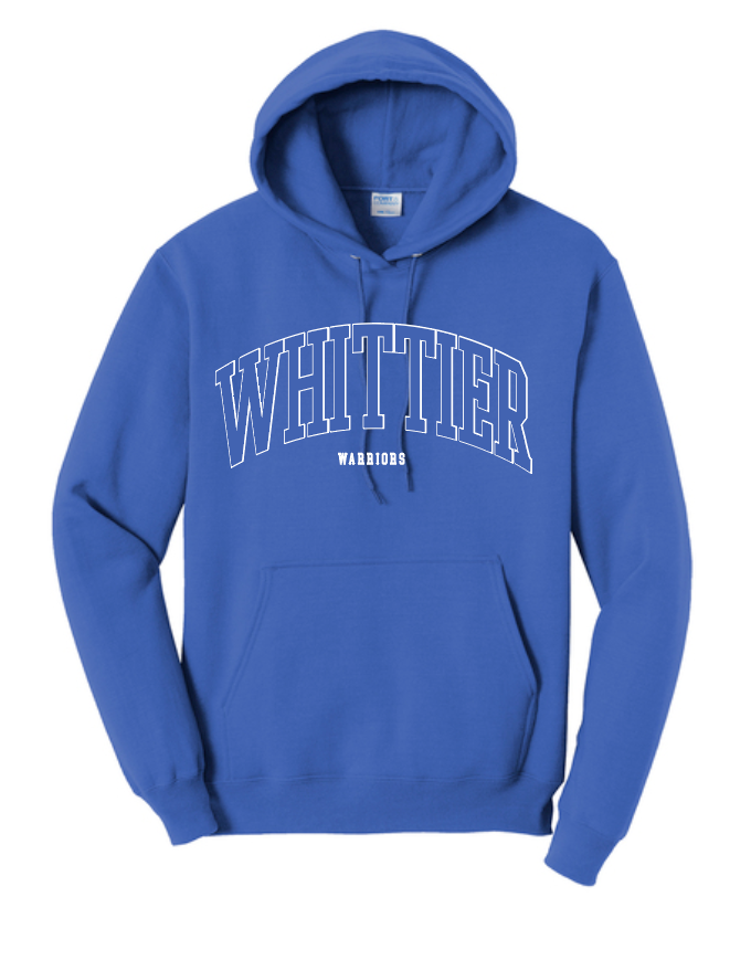 Whittier "Simple Arch" Design Hooded Sweatshirt (royal)