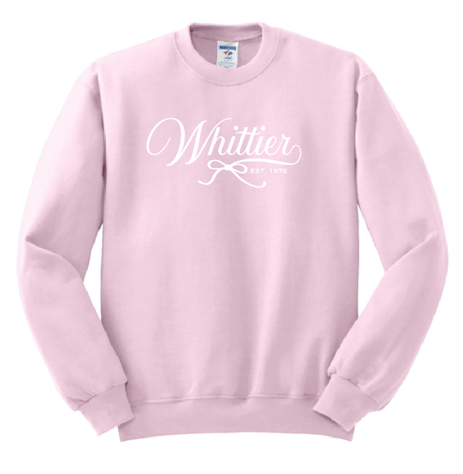 Whittier "Bow" Design Crewneck Sweatshirt (pink)