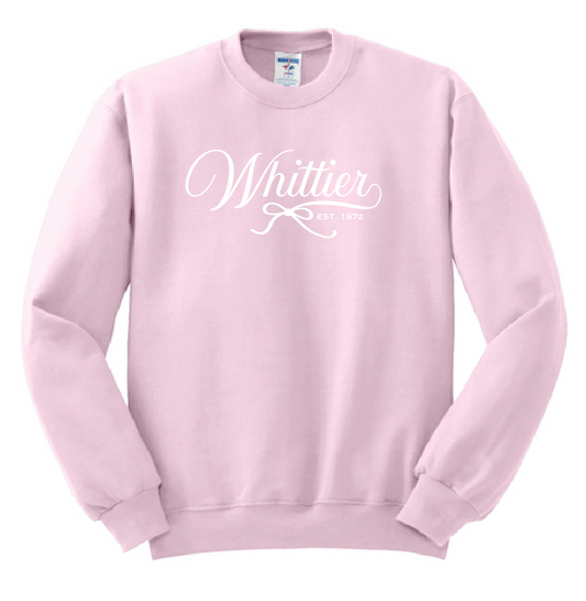 Whittier "Bow" Design Crewneck Sweatshirt (pink)