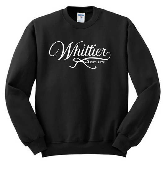 Whittier "Bow" Design Crewneck Sweatshirt (black)