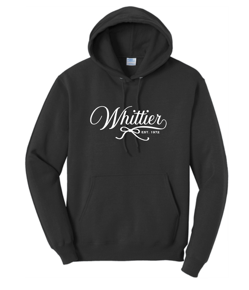 Whittier "Bow" Design Hooded Sweatshirt (black)