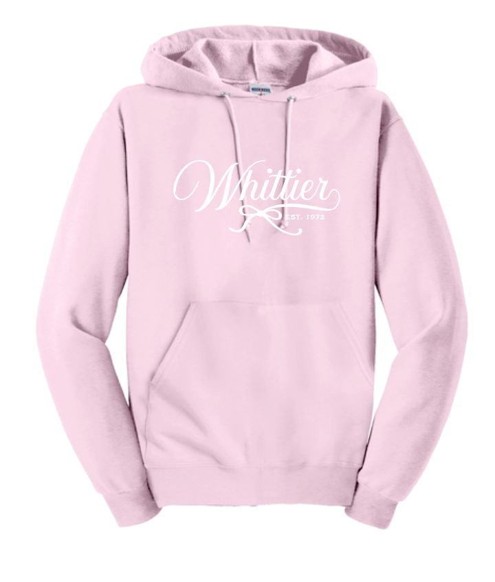 Whittier "Bow" Design Hooded Sweatshirt (pink)