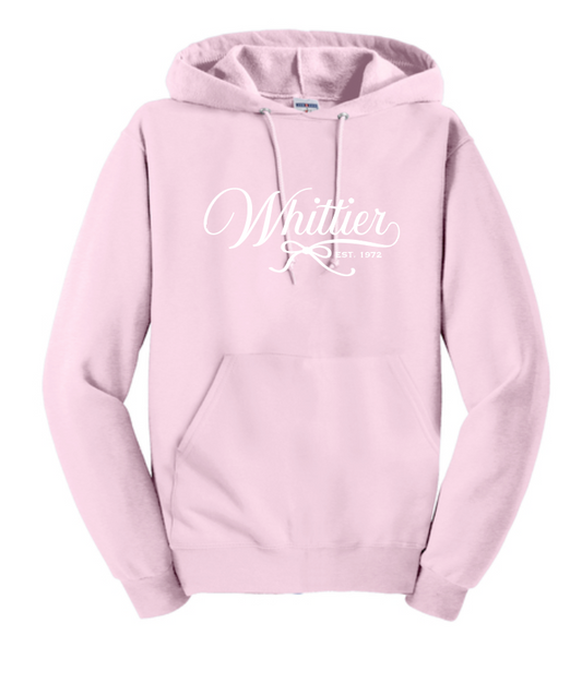 Whittier "Bow" Design Hooded Sweatshirt (pink)