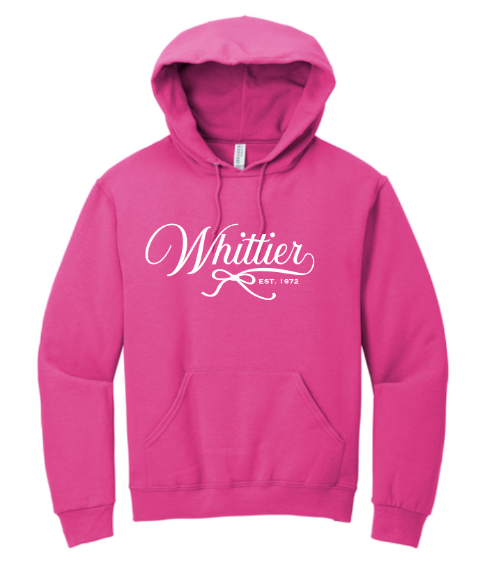 Whittier "Bow" Design Hooded Sweatshirt (sangria)