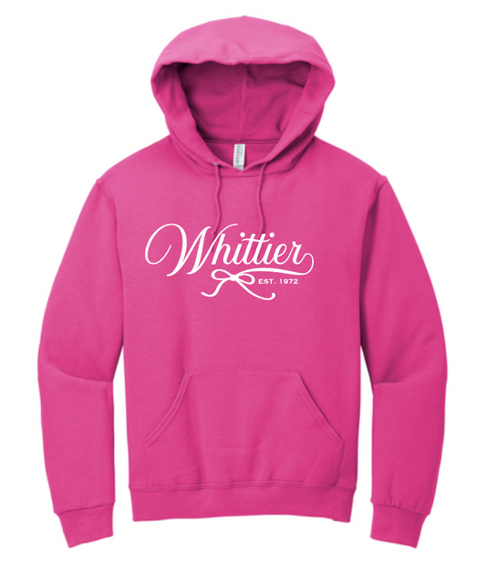 Whittier "Bow" Design Hooded Sweatshirt (sangria)