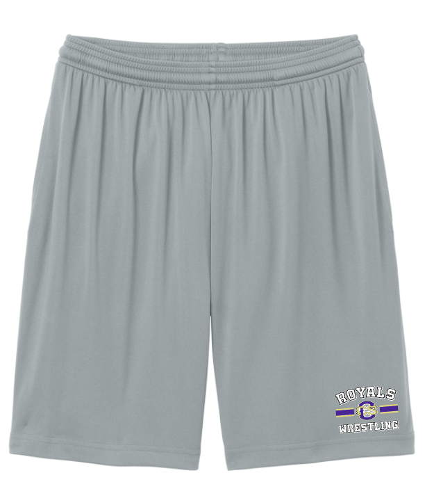 CCS Wrestling Athletes "Royals Wrestling with CCS Logo" Moisture Wicking Short (silver)
