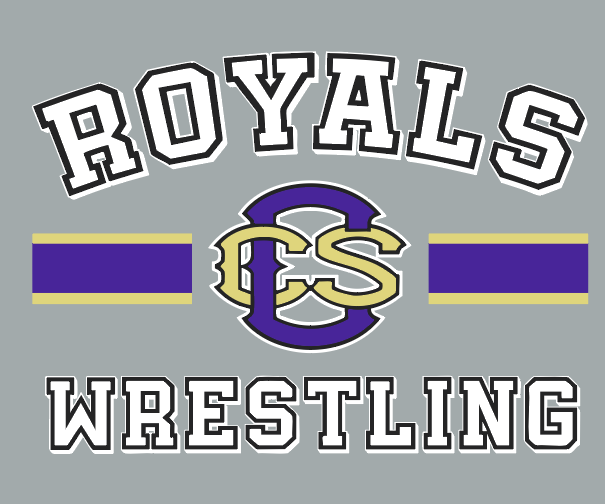 CCS Wrestling Athletes "Royals Wrestling with CCS Logo" Moisture Wicking Short (silver)