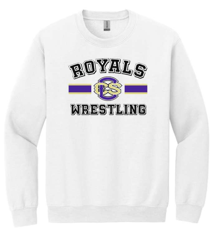 CCS Wrestling Athletes "Royals Wrestling with CCS Logo" Crewneck Sweatshirt