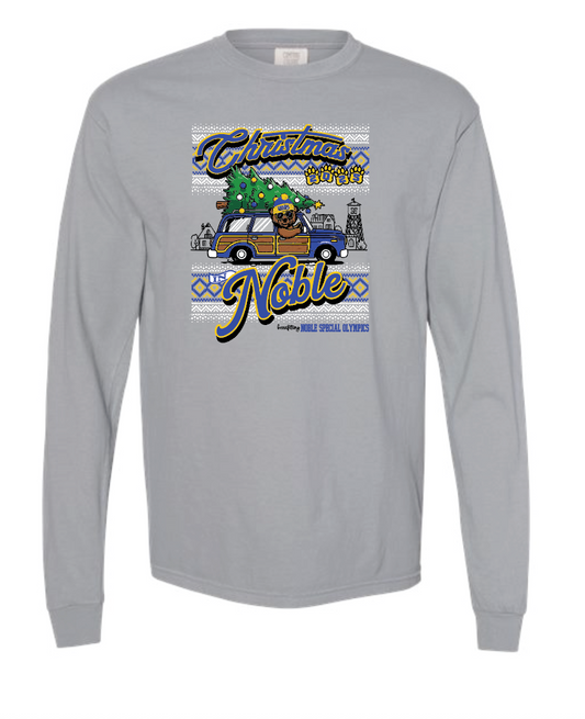 Noble Special Olympics "Christmas" Design Comfort Colors L/S T-shirt (granite)