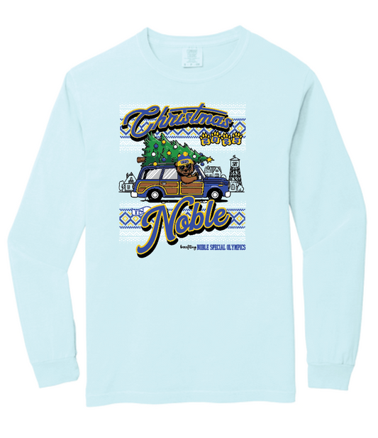 Noble Special Olympics "Christmas" Design Comfort Colors L/S T-shirt (chambray)