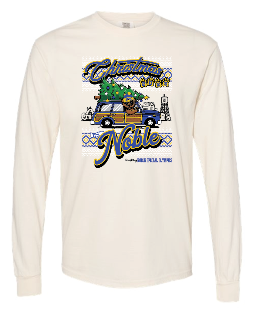 Noble Special Olympics "Christmas" Design Comfort Colors L/S T-shirt (ivory)