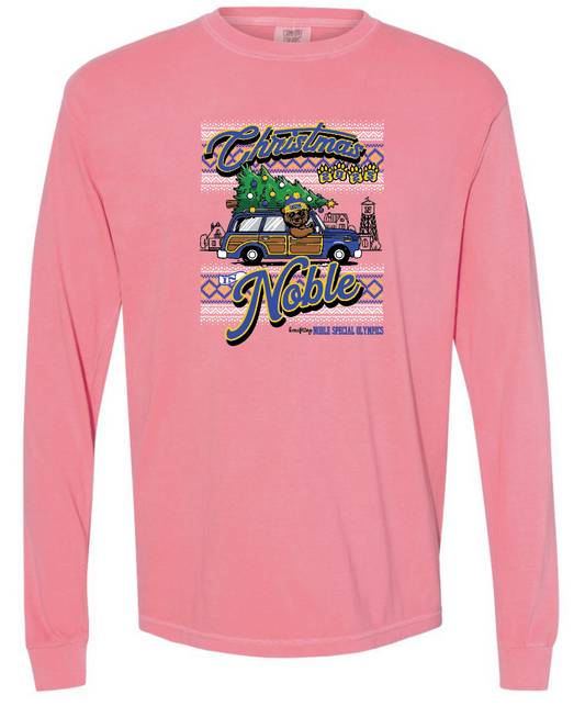 Noble Special Olympics "Christmas" Design Comfort Colors L/S T-shirt (crunchberry)