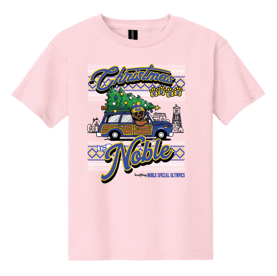 Noble Special Olympics "Christmas" Design Gildan S/S T-shirt (pink)