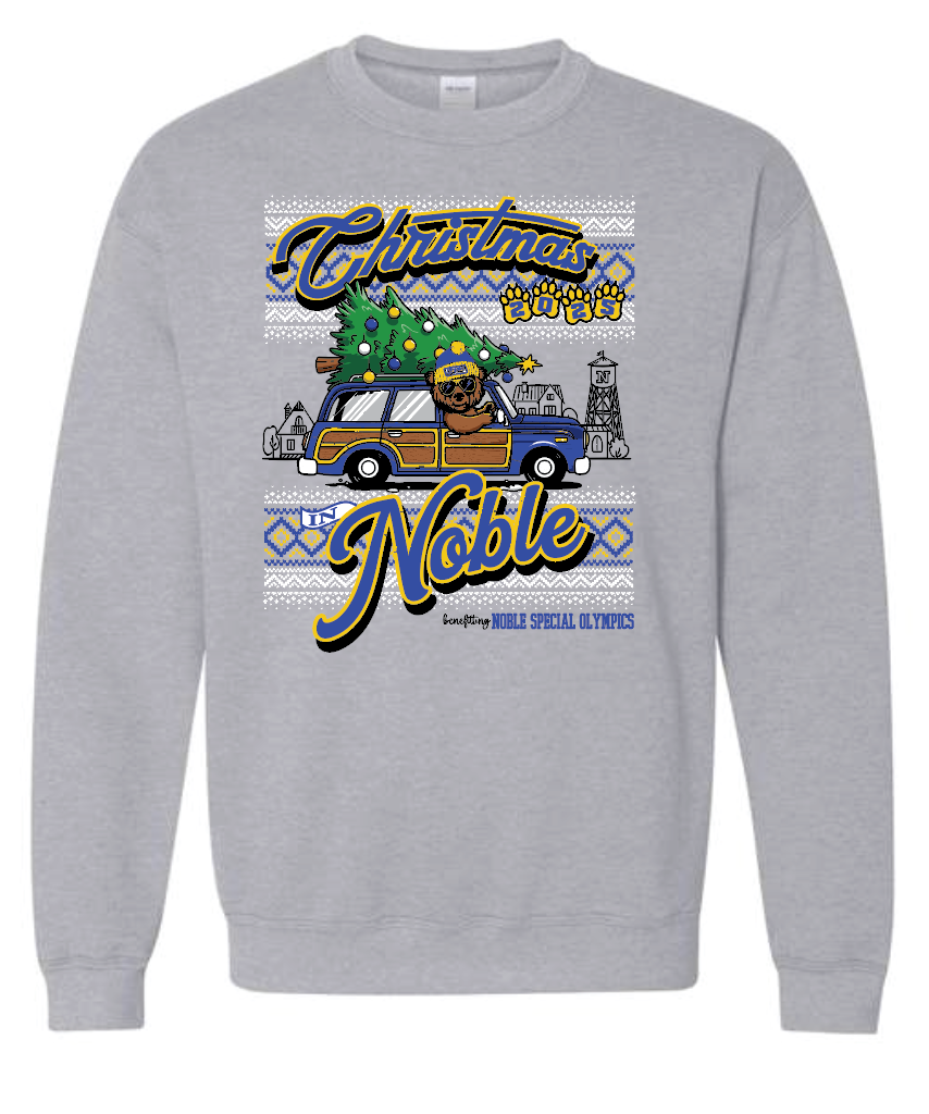 Noble Special Olympics "Christmas" Design Crewneck Sweatshirt (heather)