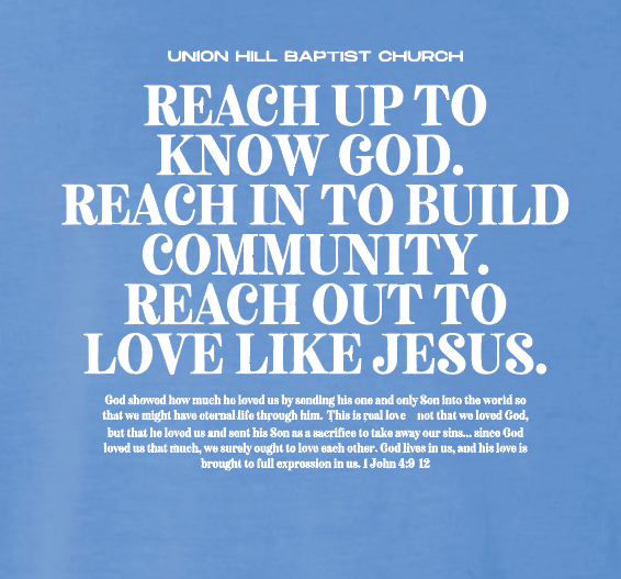 Union Hill "1 John 4" Design Comfort Colors S/S T-shirt (flo blue)