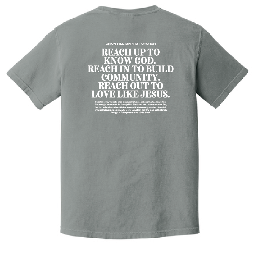 Union Hill "1 John 4" Design Comfort Colors S/S T-shirt (grey)