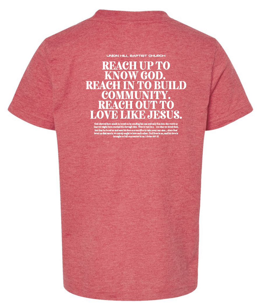 Union Hill "1 John 4" Design Tultex S/S T-shirt (heather red)