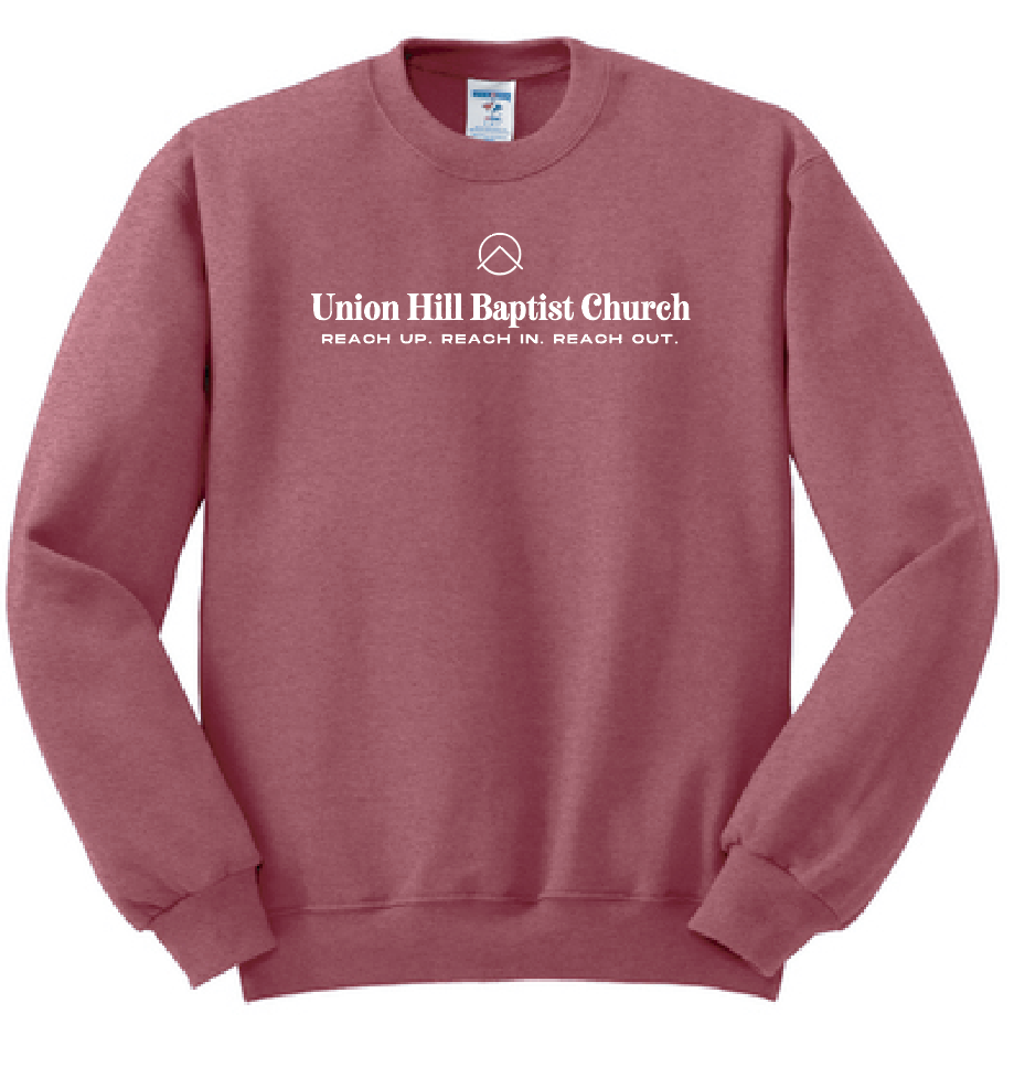 Union Hill "1 John 4" Design Crewneck Sweatshirt (htr red)