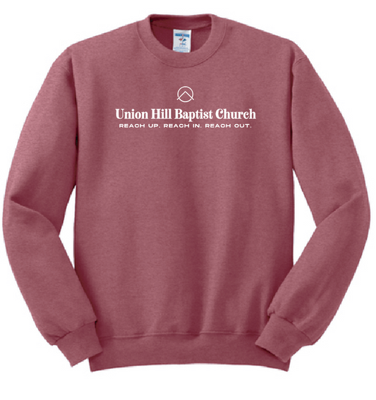 Union Hill "1 John 4" Design Crewneck Sweatshirt (htr red)