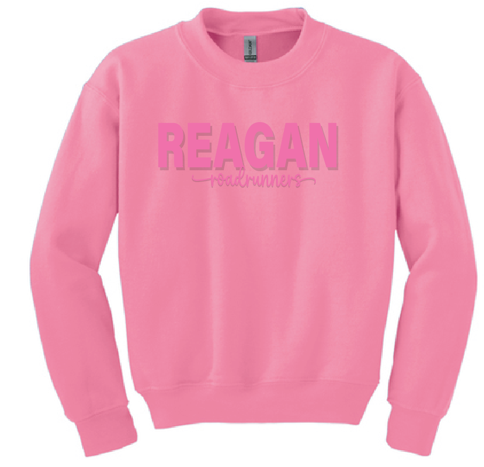 Reagan "3D Puff" Crewneck Sweatshirt (pink)