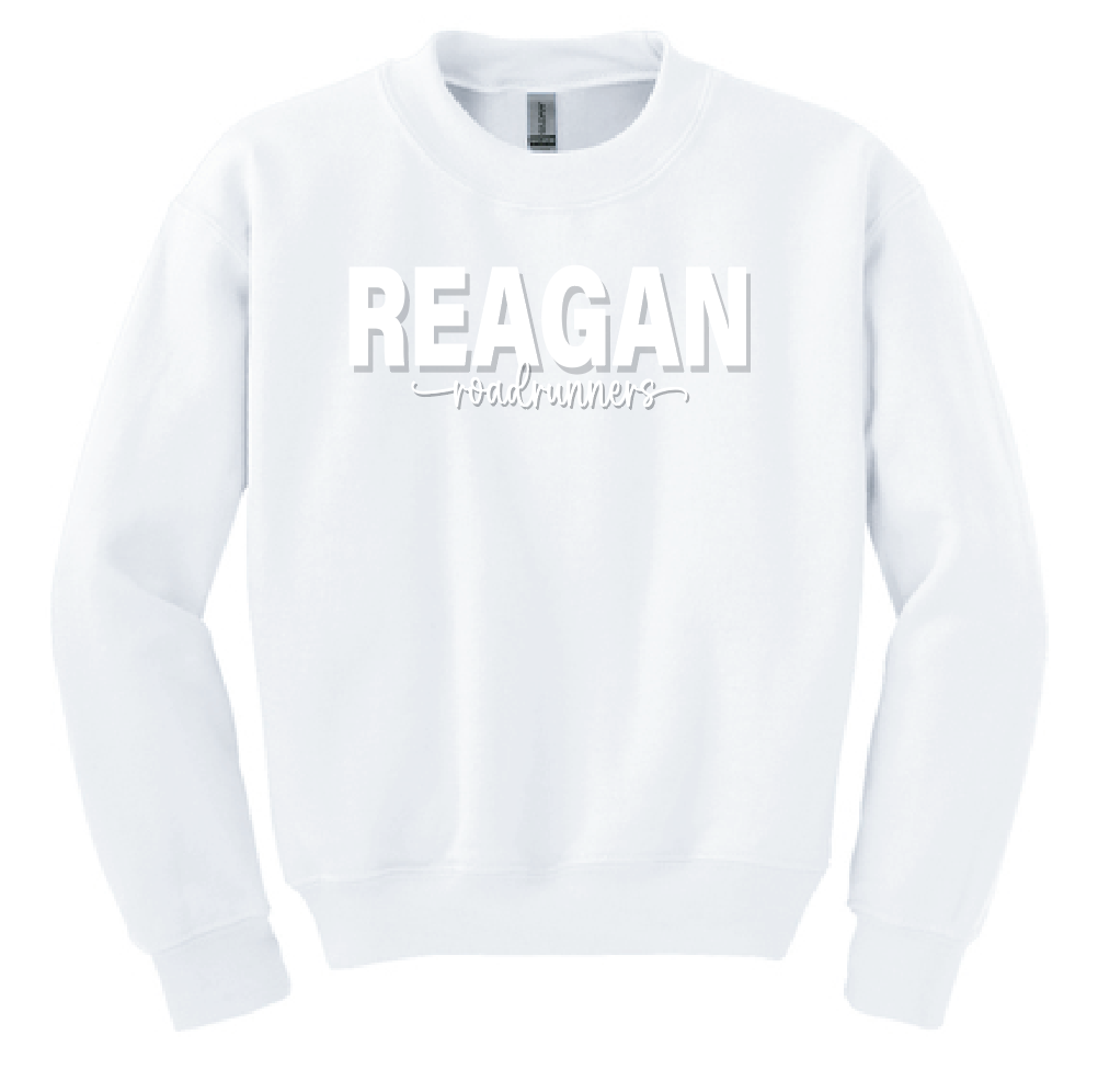 Reagan "3D Puff" Crewneck Sweatshirt (white)