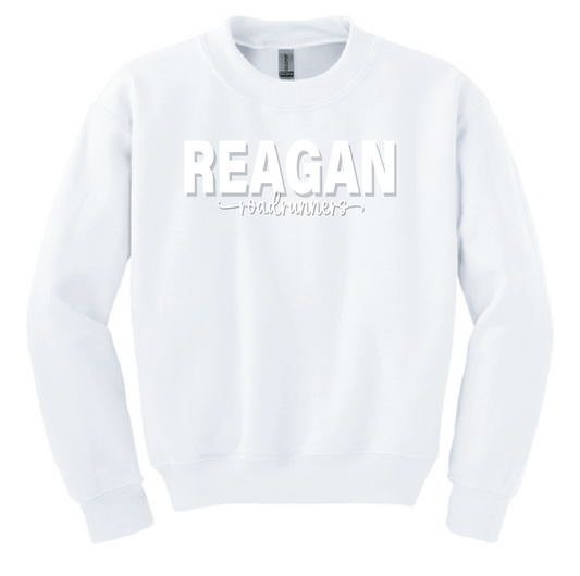 Reagan "3D Puff" Crewneck Sweatshirt (white)
