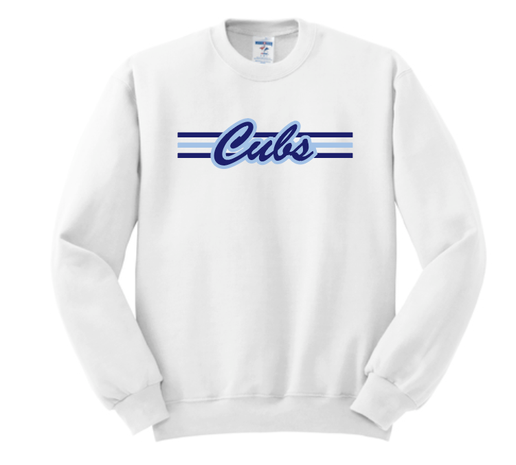 Cleveland "Script Bar" Design Crewneck Sweatshirt (white)