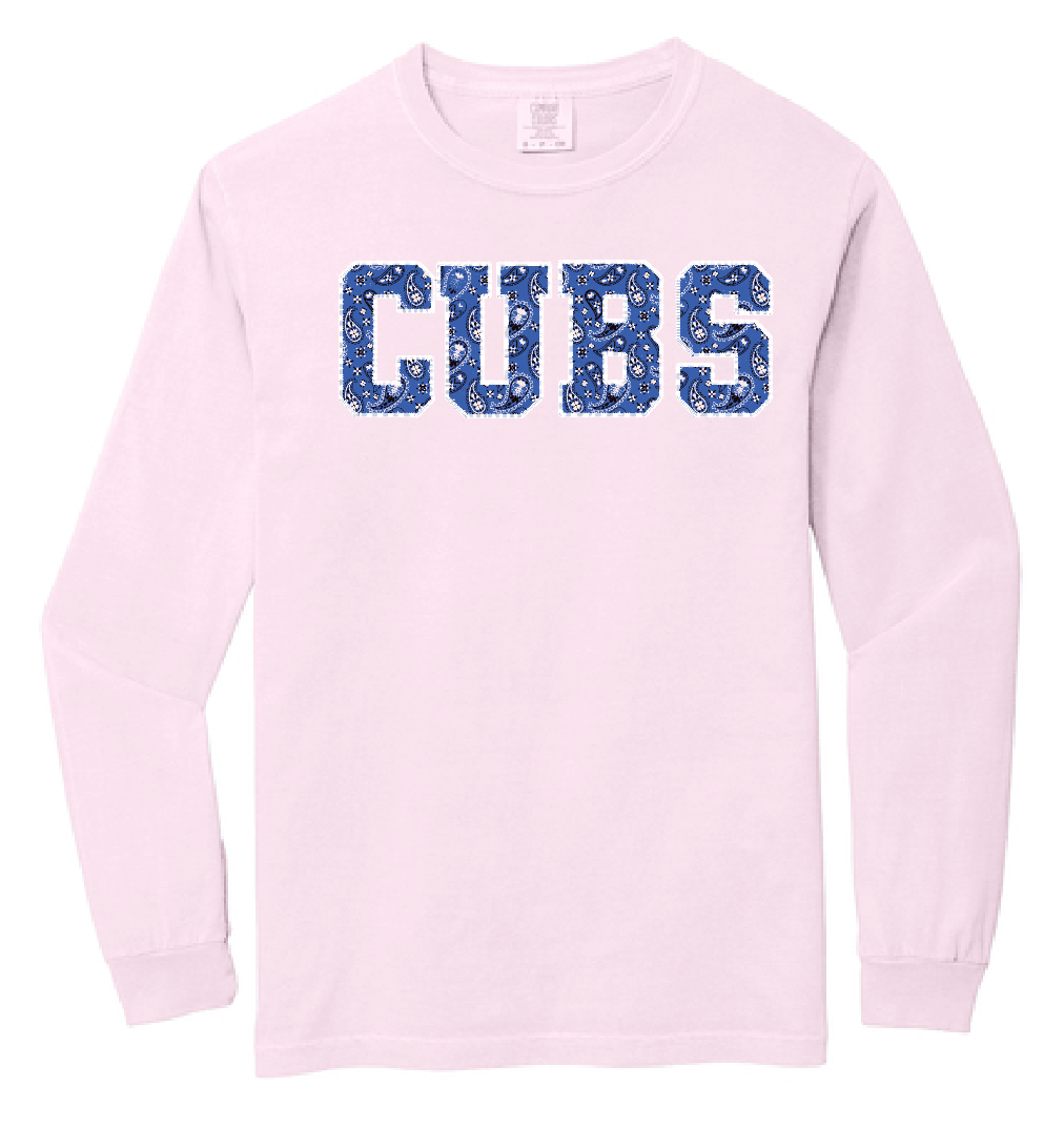 Cleveland "Bandana" Design Comfort Colors L/S T-shirt (pink)